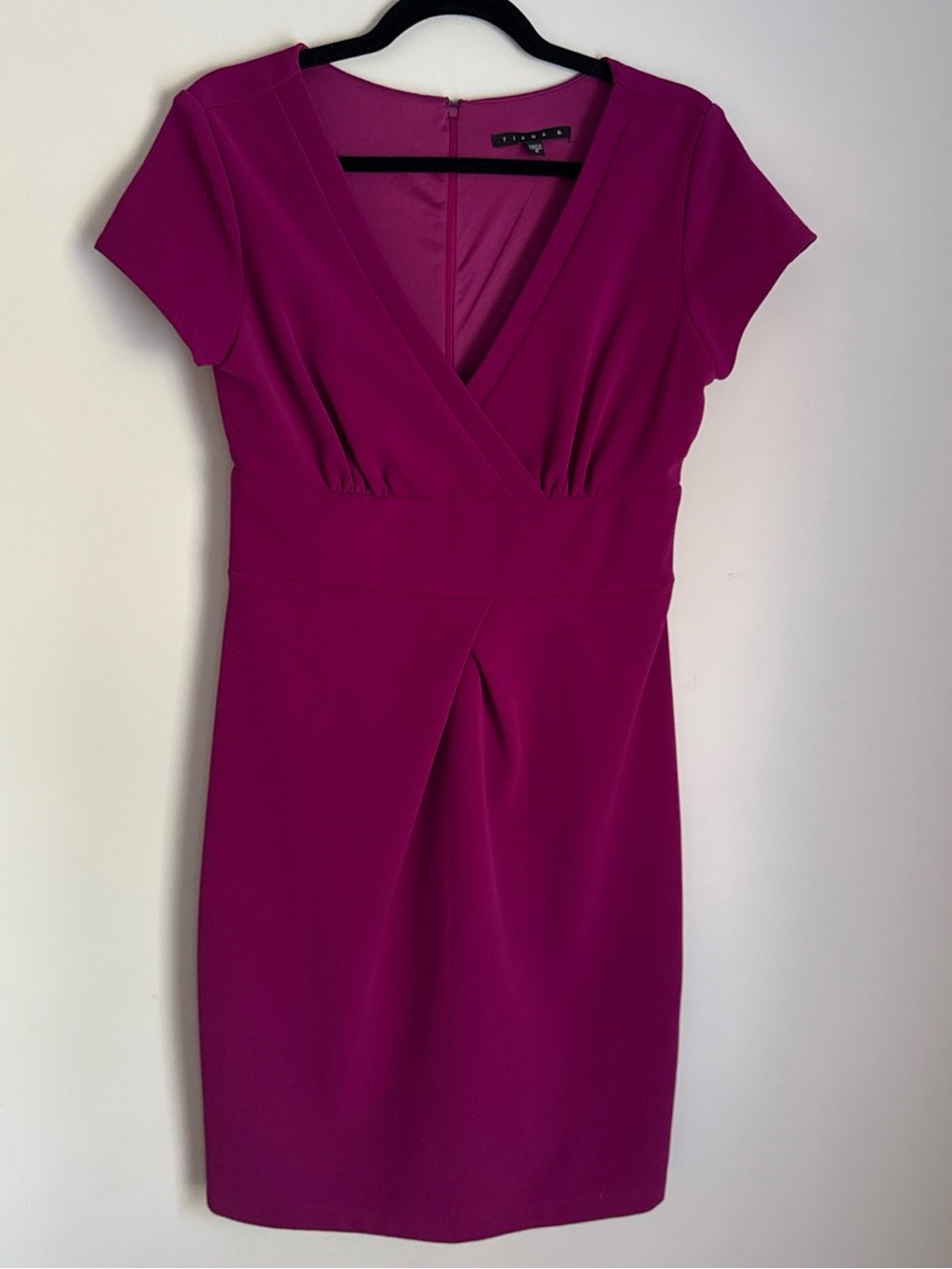 Tiana B. Fuchsia V-Neck Wrap Sheath Dress